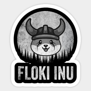 Vintage Floki Inu Coin  Floki Army To The Moon Crypto Token Cryptocurrency Wallet Birthday Gift For Men Women Kids Sticker